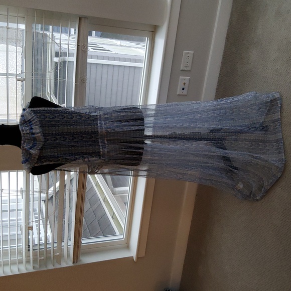 Free People In Paris Maxi Top Sheer Duster Blue - Picture 7 of 16